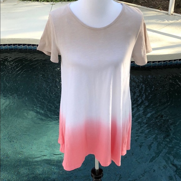 💗 LAST ONE MEDIUM Coral Dip Dyed Slub Knit Top. - Picture 6 of 6
